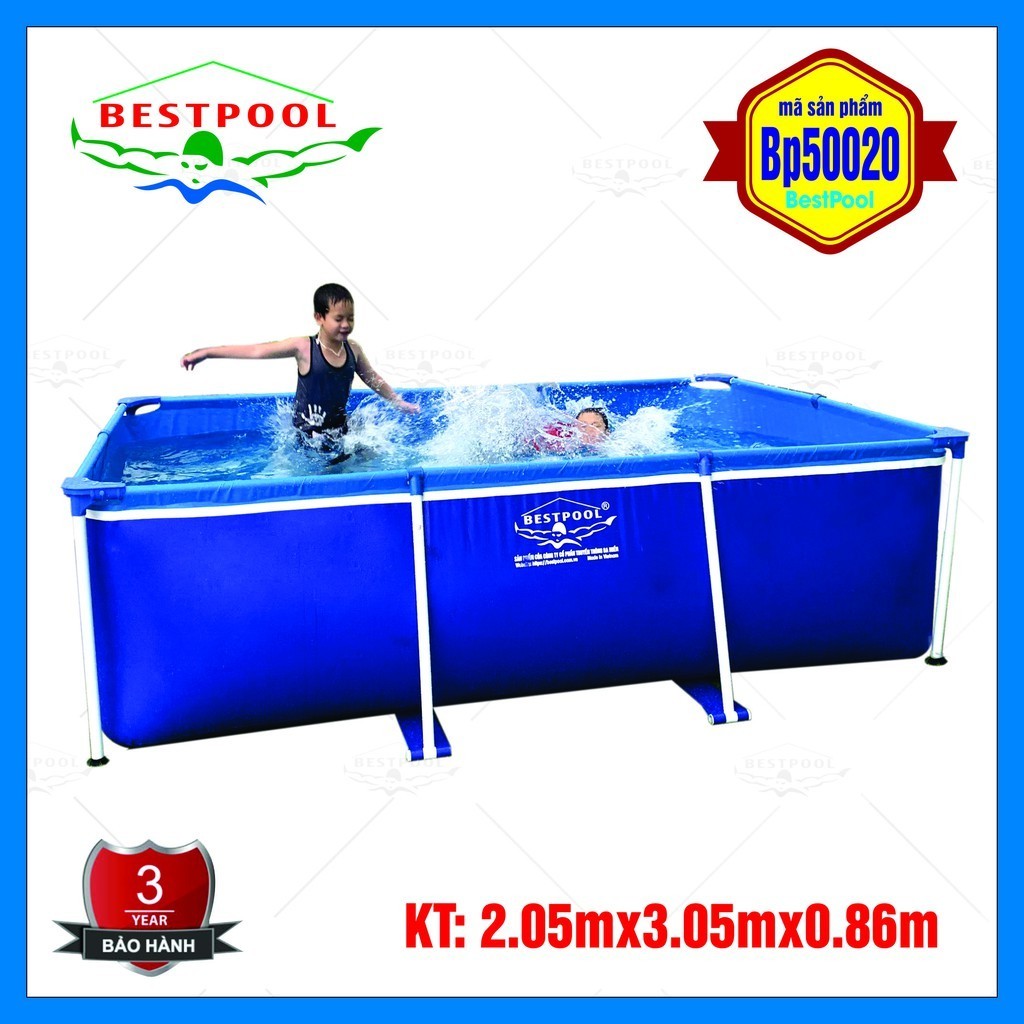 Bể Bơi Khung Kim Loại Bestpool BP50020 KT 2m05 x 3m05 x 0,86m - Lắp Ghép Nhanh Chóng Bảo hành 3 Năm